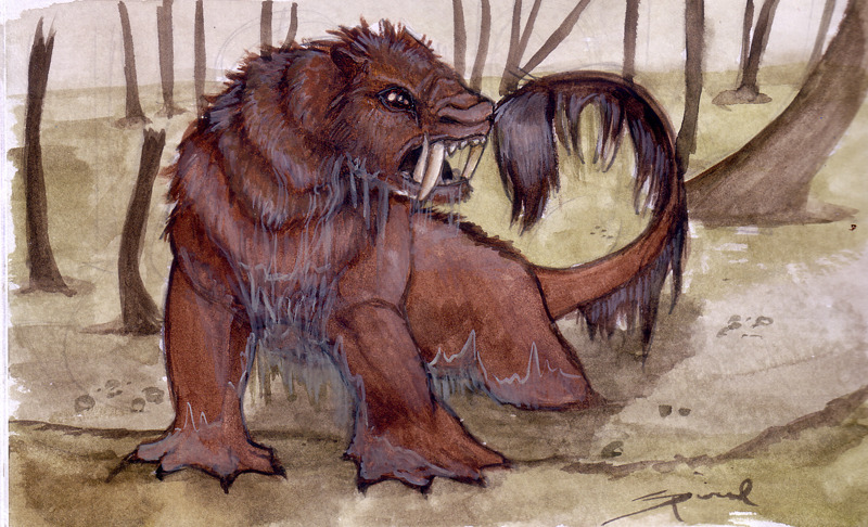 Central — The bunyip a large Australian mythical...