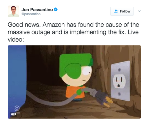 Amazon broke the internet yesterday and Twitter totally freaked out by the possibility of going outs