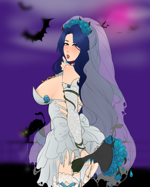 Halloween Ghost Bride Chloe :3! Hi-Res   Nude versions in Patreon.  You can vote for this girl for the next lewd drawing! http://www.strawpoll.me/14270949  