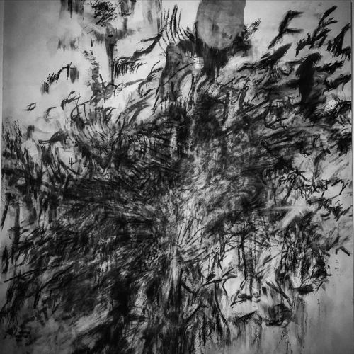 julie mehretu being higher ll (ink and acrylic on canvas) bw detail edited photo by george regout @l