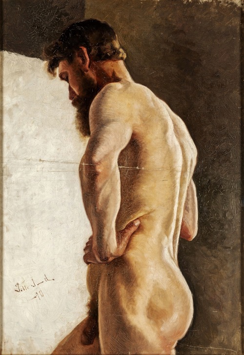 hadrian6:Male Nude. 19th.century. Pelle Swedlund. Swedish 1865-1947. oil/canvas.   