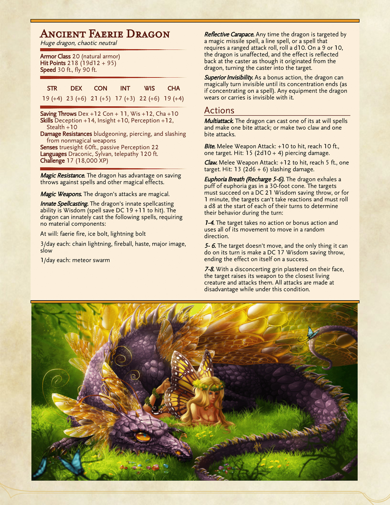 faerie dragon d&d 5e stats