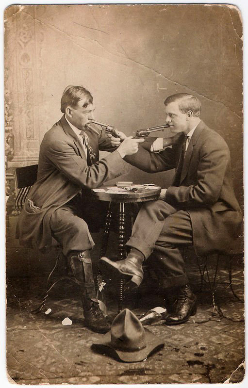 sisterwolf:  Cabinet Card - playful men 
