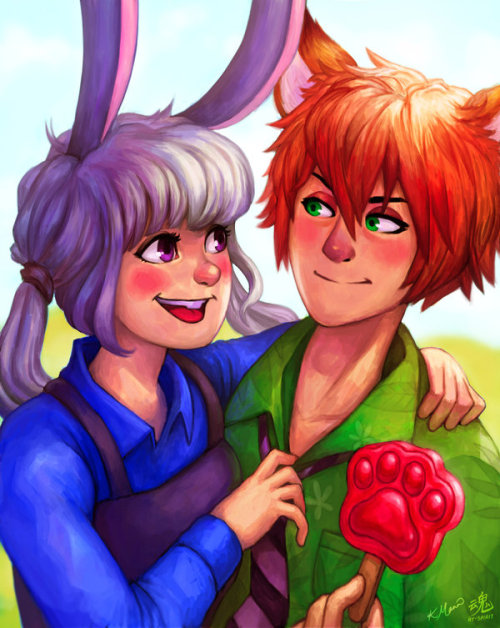 ry-spirit:  Judy and Nick from Zootopia! This is a collab artwork between me and Kaywinnit.  En
