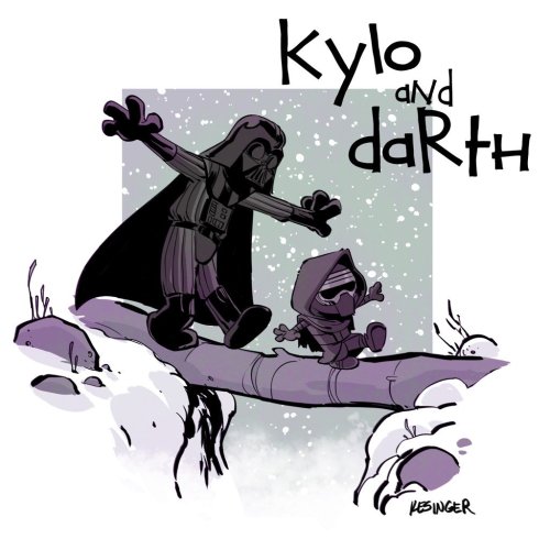 weaintaboutshit:  tastefullyoffensive:  A Mashup of Calvin and Hobbes and Star Wars: The Force Awakens by Brian kesinger  Holy shit I would read these