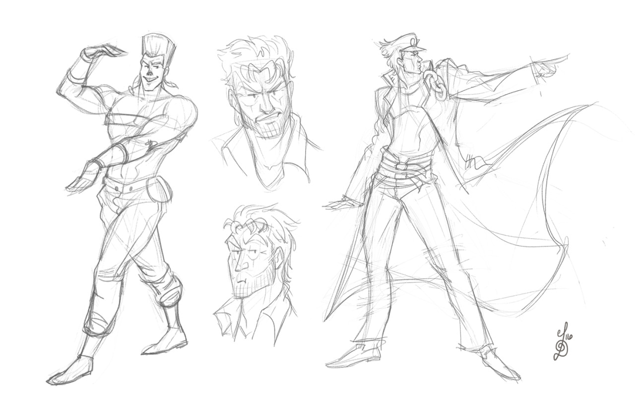 quackamos:  Don’t normally sketch digitally but here are some jojos I doodled because