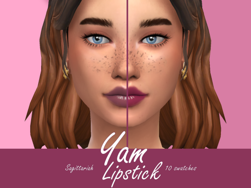 Yam Lipstickbase game compatible10 swatchproperly taggedenabled for all occultsdisabled for randomsd