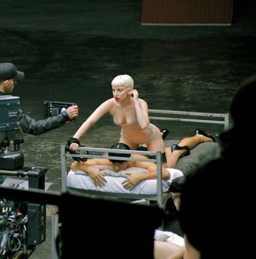 imaslave4u:Lady Gaga on the set of the “Alejandro” music video (April 30, 2010)