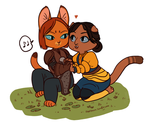 osatokun:Leliana and Josie sharing moment of tenderness  (ღ˘⌣˘ღ)$20 cat  comissions are still open! 