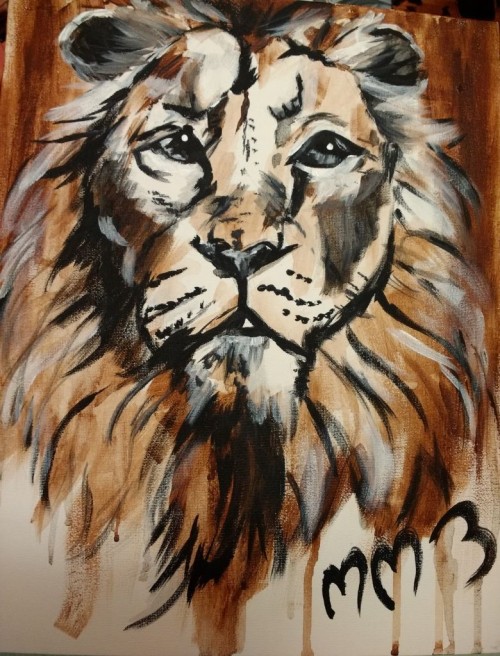 got my hands on paint!!! did a lion speedpaint