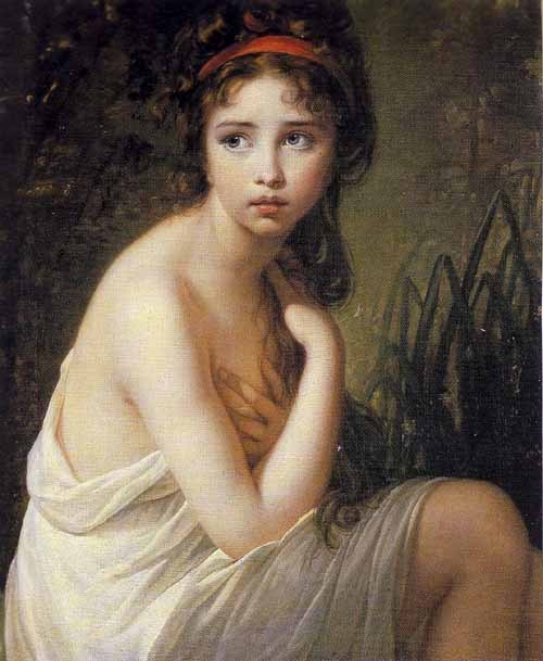 female-arthistory:The Bather, Elisabeth Vigée LeBrun, 1792, oil on canvas