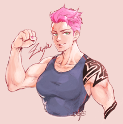 blackteaddg: Just wanna draw Zarya ˊHˋ