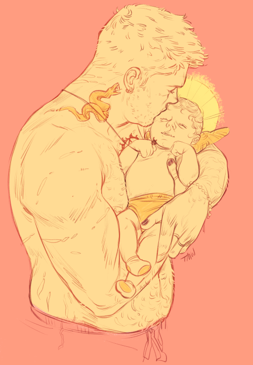 clickbaitcowboy:Important baby skin-to-skin time with my version of Dean and Jack