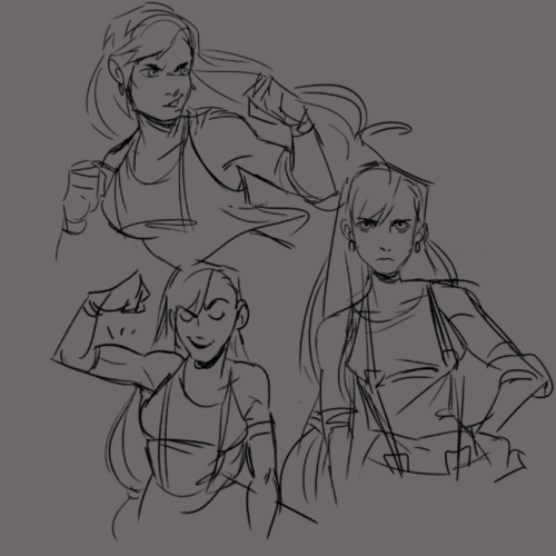 sugarsnaptea:tifa sketches i may or may not colour 