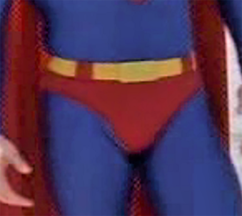 robocoptortured: Dean Cain as Superman. His tight little red speedos sometime struggle to contain hi