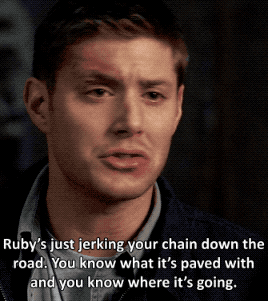 lulu-zodiac: lulu-zodiac:thejabberwock: endless reasons to love dean winchester  his creative use of