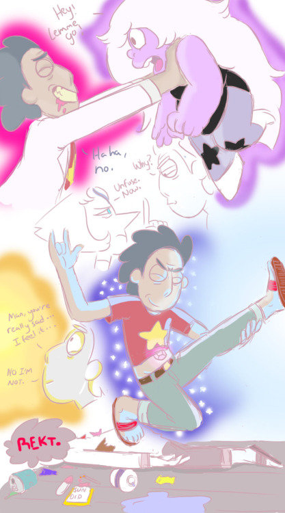 gemification:  I was so giddy that @ah-h-h-h-jeez-rick-i-dunno made fanart of my concept fusion Stick that I had to complement their work! Really, check theirs out, too, it’s amazing! (Working on Jan, then Peribel!)  Edit: just to clarify, it’s Steven