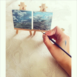 eatsleepdraw:  tiny sea paintings in oil – for a painting-a-week challenge! if you want to see more you can also follow me on instagram (@ekatearcher) or my blog : www.ekatearcher.com :)