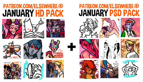 JANUARY PATREON PACKS NOW AVAILABLE! These packs have all the work in I created for Patrons in January, plus a little more here and there. ŭ Patrons can grab a pack with HD files, บ Patrons get a pack with the full, unedited, layered PSD files. Big