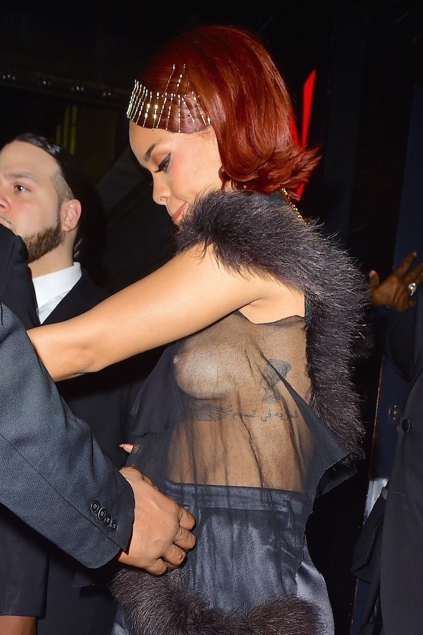 : Rihanna - see-thru top at party in NYC. (05/04/15)