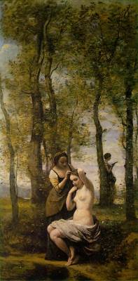 artist-corot:  Landscape with Figures, Camille