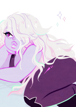 flowersilk:  a sketch to celebrate amethyst, my favourite purple lady. protect her at all costs!!! ★   