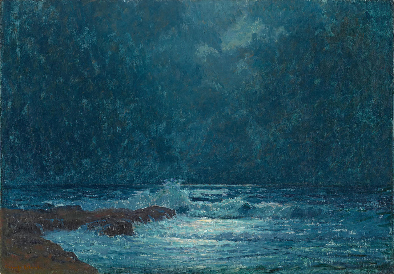 catonhottinroof:    Granville Redmond (1871-1935) Moonlight on the coast    