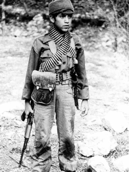 Iranian child soldier during the Iran-Iraq War, 1980’s