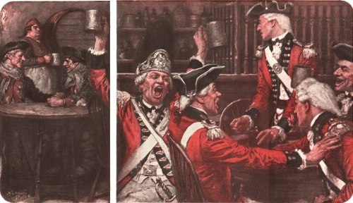 duchessofpowderedwigs: “Merry Gentlemen” by Norman Mills Price. ‘The red coats sti