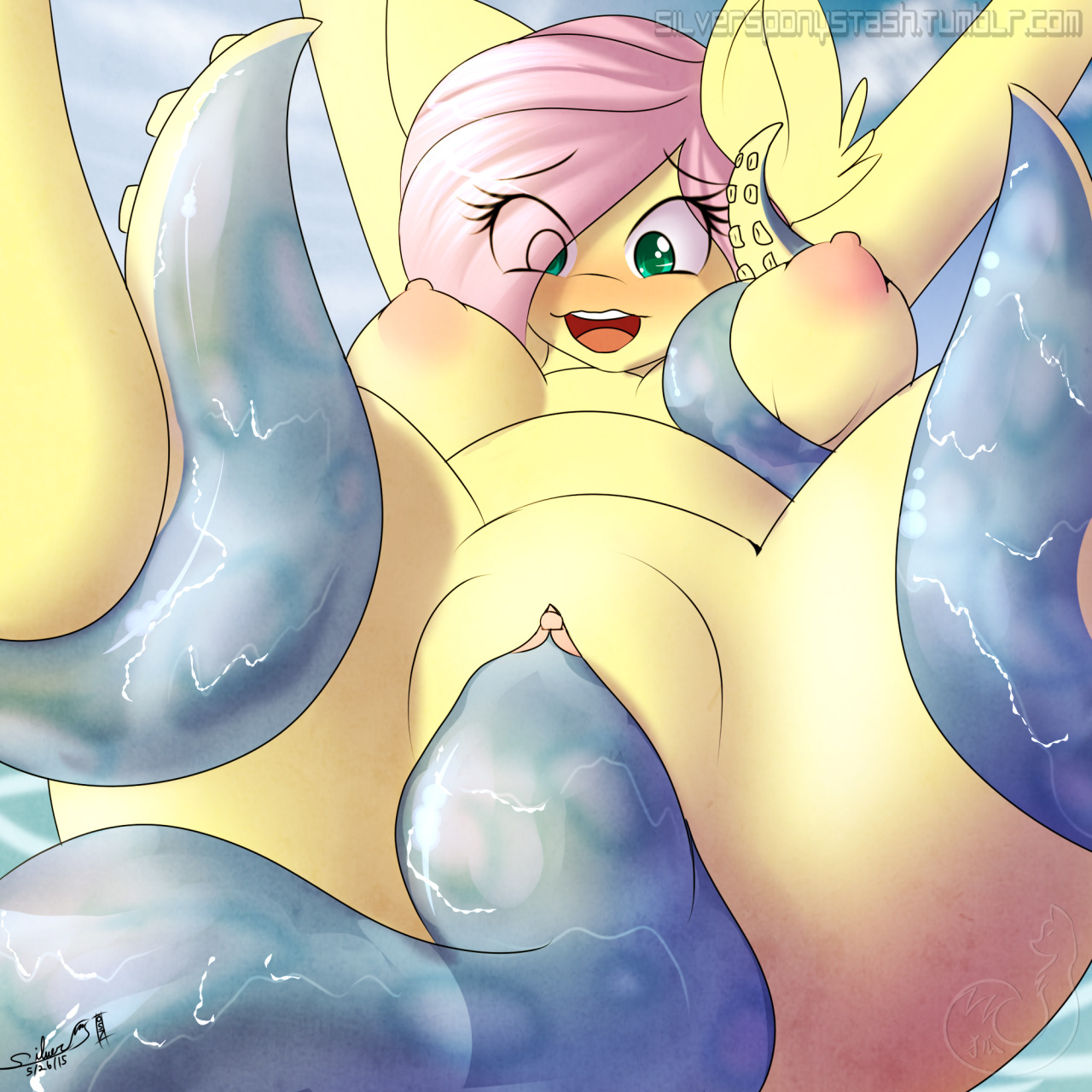 silversponystash:  flutters got caught by some tentacles while at the beach  Doesn’t