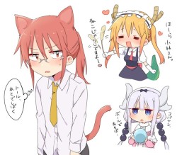 小林さんちのメイドラゴン、カンナカムイ、トール（メイドラゴン）、小林さん（メイドラゴン）、merry (168cm)、高解像度、非常に高い解像度、ビーズ、ロングヘア、ツインテール、ラベンダーヘア、dragon