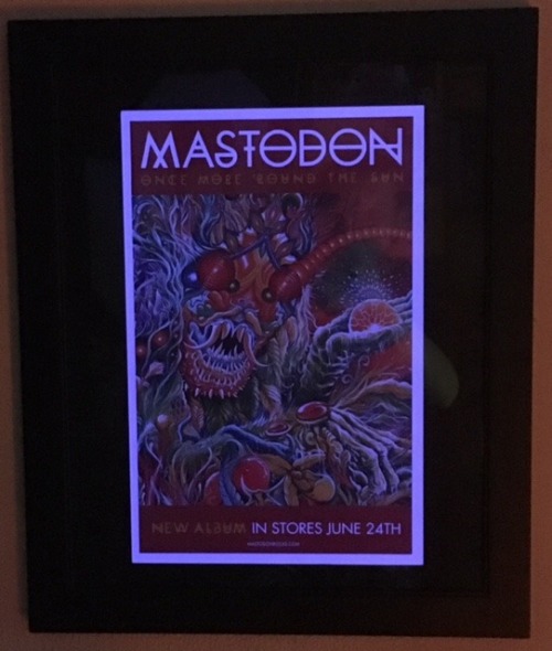 ink-metal-art:  MY MASTODON POSTER IS KINDA BLACKLIGHT REACTIVE