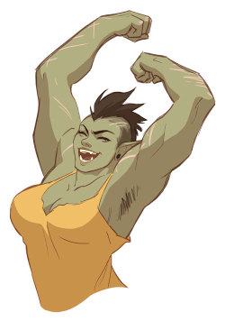 zeroae: zebrafeets-art:  more oc expression practice! with my fave buff orc lady :3 prompt from soupery  Unff 😍 