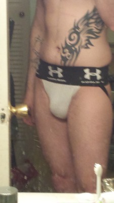 myroommatesjockstrap:  Another homemade jock. Wish under armour made them worn out the cup.