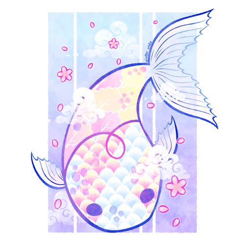 Leaf Koi Fish + Flowers~Reblogs Appreciated~Shop | Instagram | Ko-fi