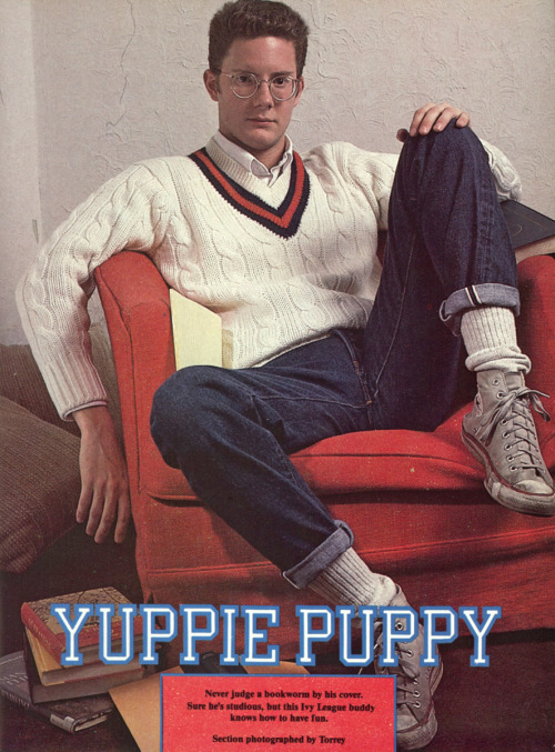 From PLAYGUY MAGAZINE (Apr 1986) Photo series called &ldquo;Yuppie Puppy&rdquo; photo by Tor