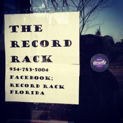 vinylfy:  Couldn’t dig because they were already closed but got to see they put our sticker right in the front :) , at Record Rack, Pompano Beach, FL #vinyl #vinil #record #records #recordcollector #recordcollection #lp #vinylcollector #vinylcollection