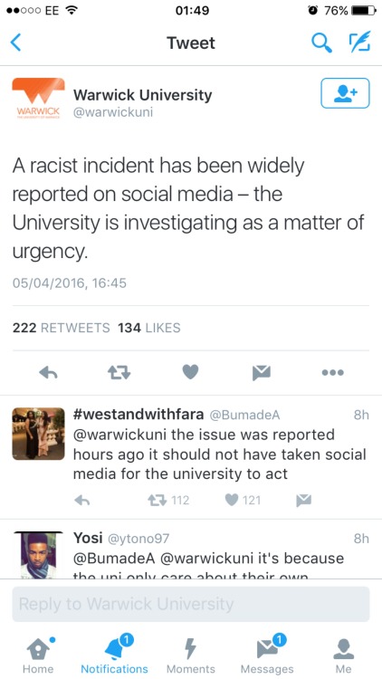 highlitemami:  chrissongzzz:  😕😕😕😕😕😕😕 this happened in the Uk.  Black Folks had to come together for her to be Noticed. #UnitedWeStand  Even in college, we are discriminated against… 