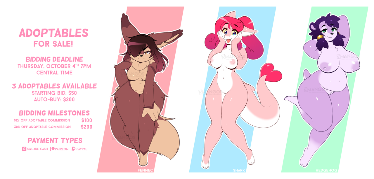 3mangos: I’m selling 3 new cuties over on FurAffinity! Click the link below to