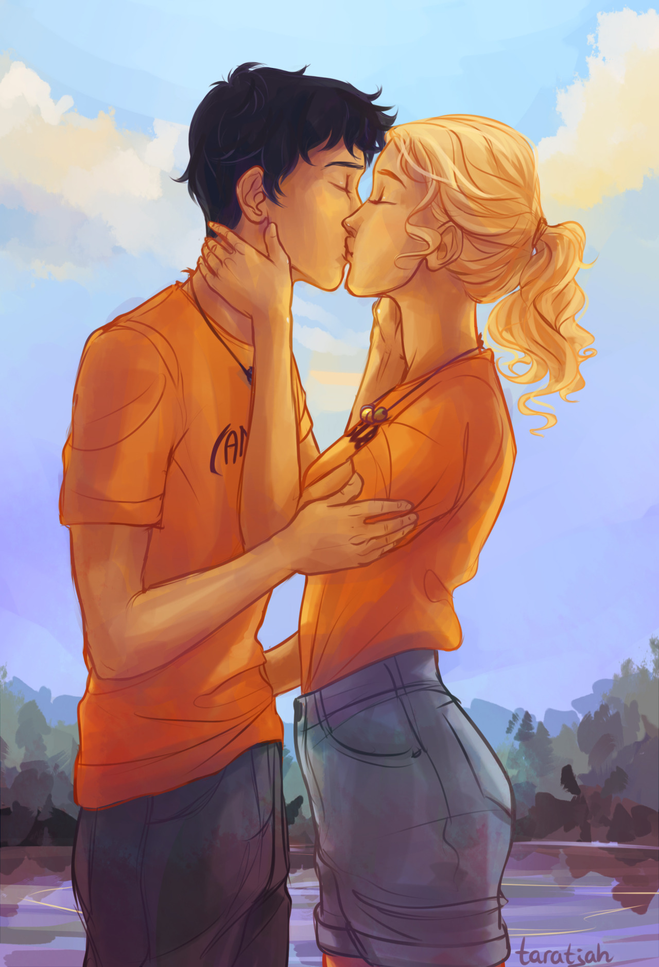 taratjah:
“I was reading trials of apollo and it brought back all the Percy Jackson feels so I wanted to draw Percabeth again! I love them so much.
”