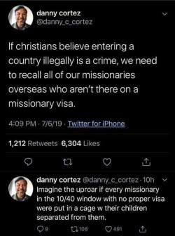 bluhairedtejano: hymnsofheresy: via Danny Cortez (@danny_c_cortez)  Missionary work is based on the notion that non-white, non-Christian nations are inherently wicked and sinful and need to be delivered. This is a direct result of colonization. You don’t
