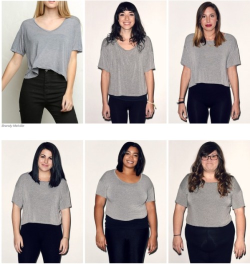 melscandalous:  endenogatai:  a-night-in-wonderland:  One size fits all….  The discrepancies in women’s clothing sizes are insane   Fuckkk…. wow