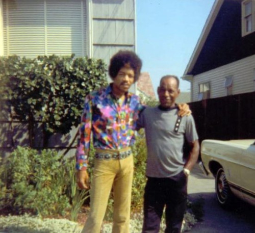 throwinitdown:  Jimi Hendrix with his father 