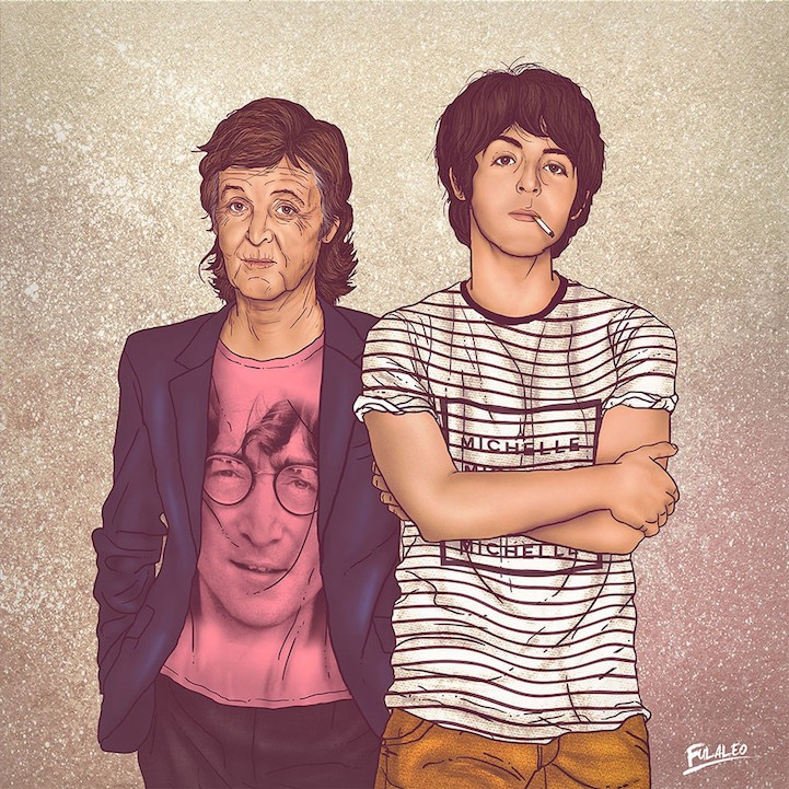mymodernmet:  Past and Present Versions of Iconic Figures in Side-by-Side Illustrations