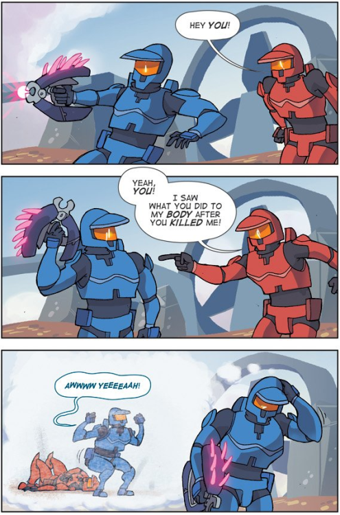 norcalnoise:  insanelygaming:  Halo- Tea-Time Created by Dorkly  #rvb has ruined me i was so confused #i was like??? why is caboose and sarge dating #then i remembered halo is a thing Same 