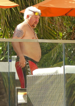 bearmythology:  These are definitely newsworthy headlines that catch my fancy:EXCLUSIVE PHOTOS - Shirtless Guy Fieri Shows Off His “I’m A Good Chef” Body In Miami Beach!You might ask, “Why do you have 7 photos when the article only had 5?” Let’s