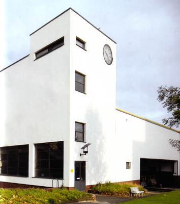 Mies van der Rohe, Industrial building Verseidag, Krefeld, Germany, 1931. 1 Headquarter 2 Clock towe