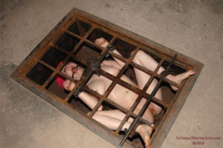 slavefarmer:  Punishment-caging at SFIII.  One night of this, plus the following morning, then we’ll see how enthusiastically this slavemeat takes to its anal-training going forward.      (via TumbleOn)