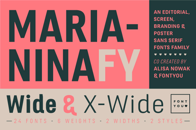 betype:  Marianina Font Family by Font You - 94% off for 1 week Better pull up a