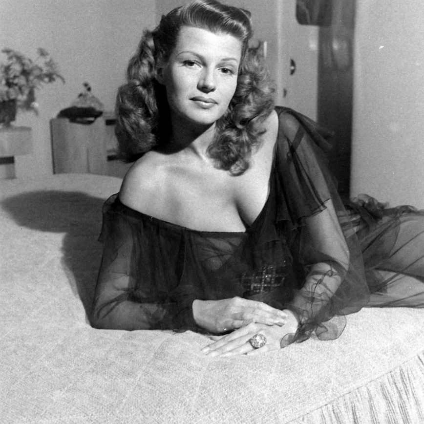 Rita Hayworth photographed by Peter Stackpole for LIFE magazine at home in Beverly Hills, 1945.